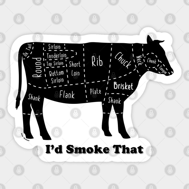 I'd smoke that (Black) [Rx-TP] Sticker by Roufxis